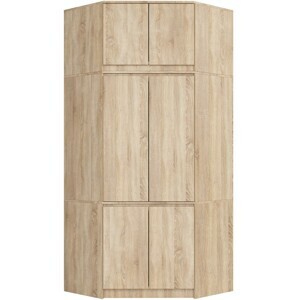 Ak furniture Rohová šatní skříň CLP 100 cm 6D dub sonoma