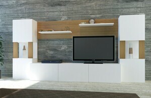 Hanah Home Obývací stěna Lore teak/bílá