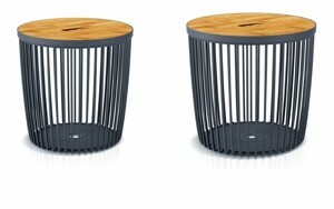 Prosperplast Set 2 univerzálních košů CLEON s bambusovými víky 25+35l antracit