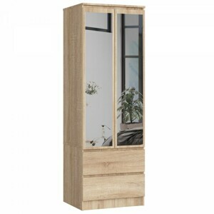 Ak furniture Šatní skříň Star se zrcadlem 60 cm dub sonoma