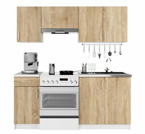 Ak furniture Kuchyňská linka Lima 1,8 m bílá/dub sonoma