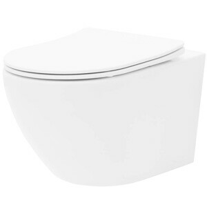 Závěsná WC mísa Rea Carlo Mini Rimless Flat bílá