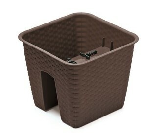 Prosperplast Truhlík na zábradlí RATONA hnědý 28 cm