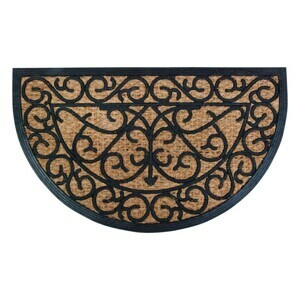 Esschert Design Polokruhová rohožka 45x74,5 černá/hnědá
