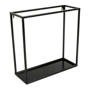 HowHomely Závěsná police KVADRO 40 cm černá