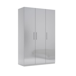 3kraft Šatní skříň Megy bez zrcadla 134 cm Chinchilla šedá/lesklá šedá