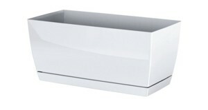 Prosperplast Truhlík KUBA s miskou bílý, varianta 24 cm