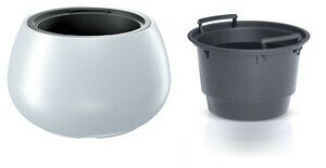 Prosperplast Plastový květináč s vložkou HEOS bílý, varianta 37 cm