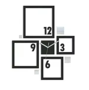 ModernClock 3D nalepovací hodiny Quadrat wenge