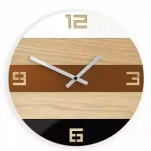 ModernClock Nástěnné hodiny Oak Field hnědé