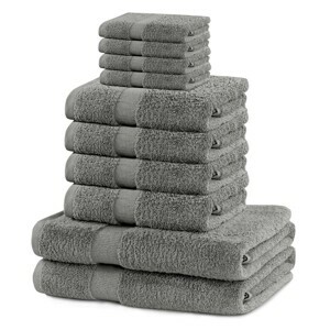 Sada ručníků DecoKing Kunis šedých, velikost 2*70x140+4*50x100+4*30x50