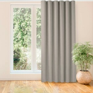 HOMEDE Závěs MILANA klasická transparentní vlnovka 7 cm cappuccino, velikost 140x175