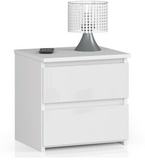 Ak furniture Noční stolek CL2 40 cm bílý lesk
