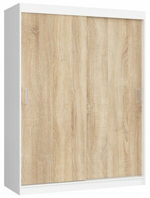 Ak furniture Šatní skříň CLP Mono 150 cm bílá/dub sonoma