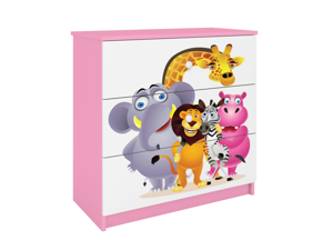 Kocot kids Komoda Babydreams 80 cm ZOO růžová