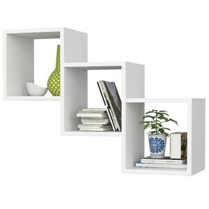 Ak furniture Sada 3 polic Star bílá