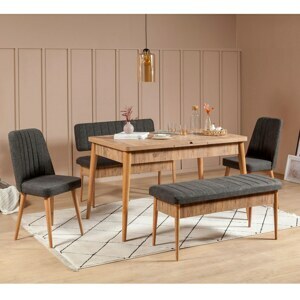 Hanah Home Jídelní set Vina 5D borovice atlantská/antracit