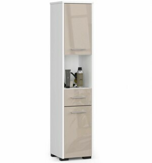 Ak furniture Koupelnová skříňka Fin II 30 cm bílá/cappuccino lesk