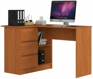 Ak furniture Rohový psací stůl B16 124 cm olše levý