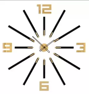 ModernClock 3D nalepovací hodiny Big Sheen černo-zlaté