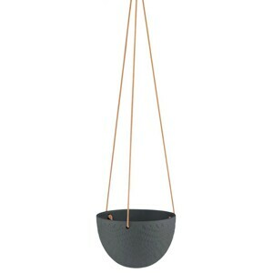 AmeliaHome Závěsný květináč Lokai černý, velikost 15,4x15,4x10