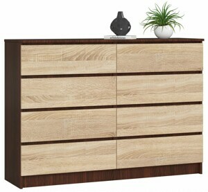Ak furniture Komoda Rollo X 140 cm wenge/dub sonoma