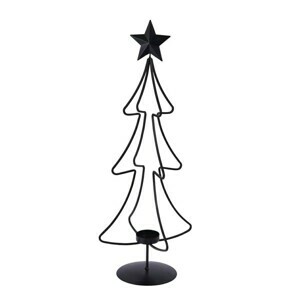 H&S Decoration Vánoční svícen STROMEČEK 55 cm černý