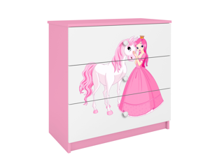 Kocot kids Komoda Babydreams 80 cm princezna a poník růžová
