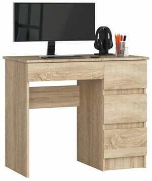 Ak furniture Psací stůl A-7 90 cm dub sonoma pravý