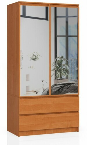 Ak furniture Šatní skříň Star se zrcadlem 90 cm olše