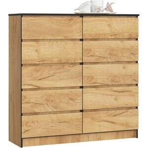 Ak furniture Komoda Kuba 120 cm dub craft zlatý