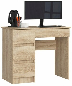 Ak furniture Psací stůl A-7 90 cm dub sonoma levý