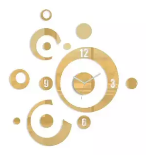 ModernClock 3D nalepovací hodiny Planets zlaté