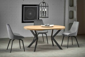 HALMAR Jídelní rozkládací stůl Peroni 100/250 cm dub craft zlatý/černý