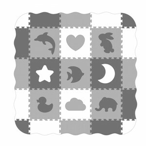 ECOTOYS Pěnová puzzle podložka Ani šedá - 25 kusů