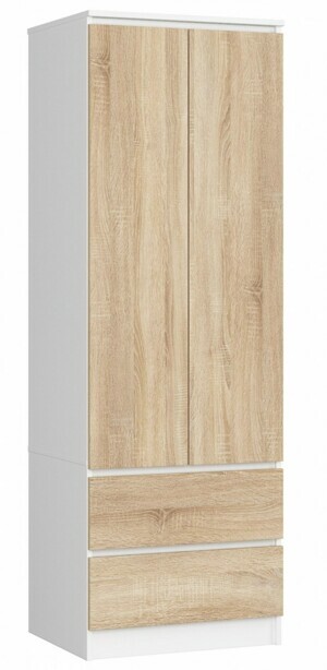 Ak furniture Šatní skříň Star 60 cm bílá/dub sonoma