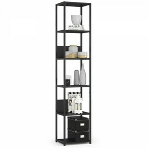 Ak furniture Knihovna Loft s kovovým rámem 40 cm černá