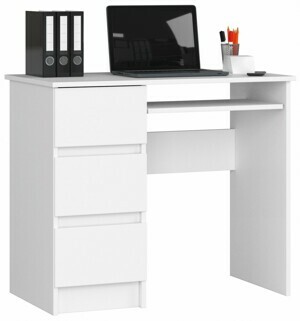 Ak furniture Psací stůl A-6 90 cm bílý levý