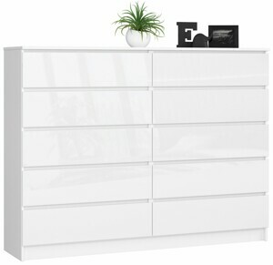 Ak furniture Komoda Rollo K 160 cm bílá lesklá