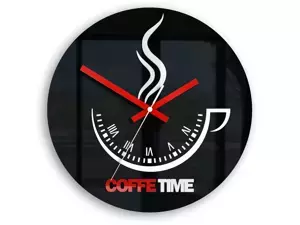 ModernClock Nástěnné hodiny Coffe Time černé