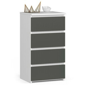 Ak furniture Komoda CL4 40 cm bílá/grafitově šedá