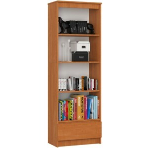 Ak furniture Kancelářský regál Rexa 60 cm 1 šuplík a 4 police olše