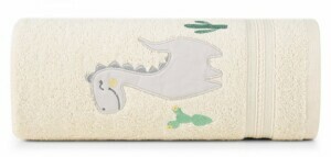 Eurofirany Dětská bavlněná osuška BABY40 Dino 50x90 cm krémový