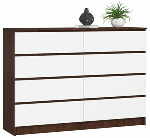 Ak furniture Komoda Rollo X 140 cm wenge/bílá