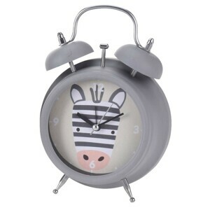 H&S Decoration Budík pro děti Zebra šedý