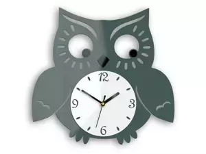 ModernClock Nástěnné hodiny Owl šedé