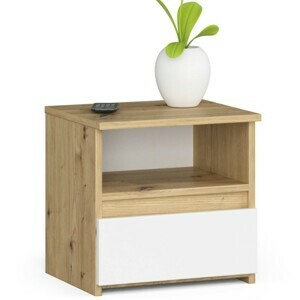 Ak furniture Noční stolek CL1 40 cm dub artisan/bílý