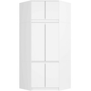 Ak furniture Rohová šatní skříň CLP 100 cm 6D bílá