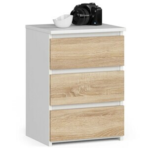 Ak furniture Komoda CL3 40 cm bílá/dub sonoma