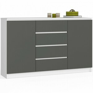 Ak furniture Komoda TOVE K 160 cm bílá/grafit